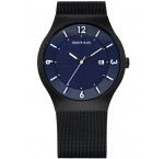 Bering Slnečný pohon Watch Classic 14440-227 Men's Watch Black Blue 40 mm