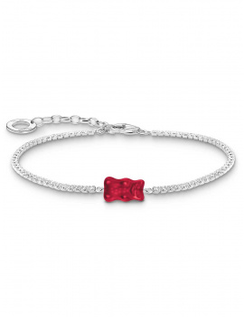 Thomas Sabo A2187-052-10 Silver Tennis Bracelet With Red Gold Bear 16-19 cm