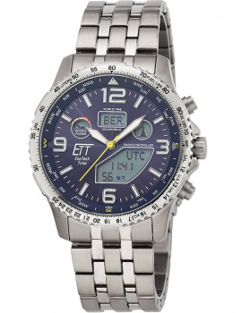 ETT EGT-11575-31M Mens Watch Slnečný pohon Titan Radio-Controlled 43mm 10ATM