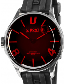 U-Boat 9305 Darkmoon SS Red Glass Mens Watch 40mm 5ATM