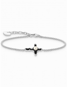 Thomas Sabo A2173-167-11-L19V Silver Bracelet With Black Cross Romance