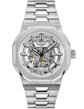 Rotary GB05495/06 Mens Watch Skeleton Športové Automatic 40mm 10ATM