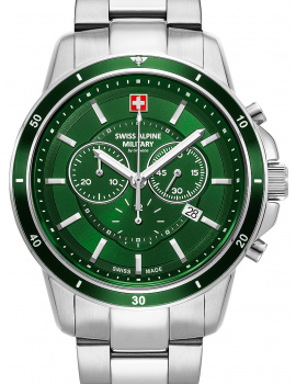 Swiss Alpine Military 7089.9134 Chronograph Mens Watch 44mm 10ATM