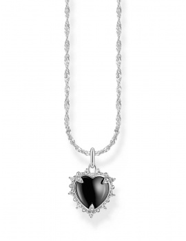 Thomas Sabo KE2297-643-11 Silver Necklace With Black Heart Pendant Heart Romance Ladies