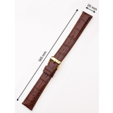 Perigaum Leather Strap 20 x 185 mm Brown Gold Clasp