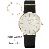 Rosefield DWBJG-D12 The West Village set w. bracelet ladies 34mm 3ATM